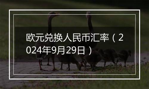 欧元兑换人民币汇率（2024年9月29日）