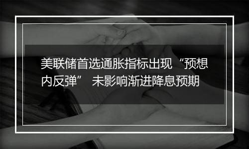 美联储首选通胀指标出现“预想内反弹” 未影响渐进降息预期