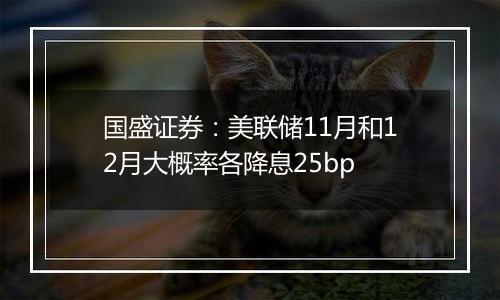 国盛证券：美联储11月和12月大概率各降息25bp