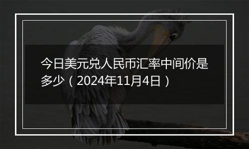 今日美元兑人民币汇率中间价是多少（2024年11月4日）