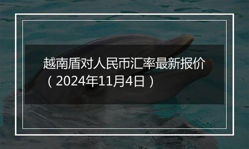 越南盾对人民币汇率最新报价（2024年11月4日）