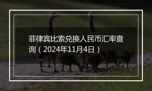 菲律宾比索兑换人民币汇率查询（2024年11月4日）