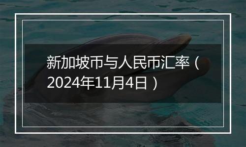 新加坡币与人民币汇率（2024年11月4日）