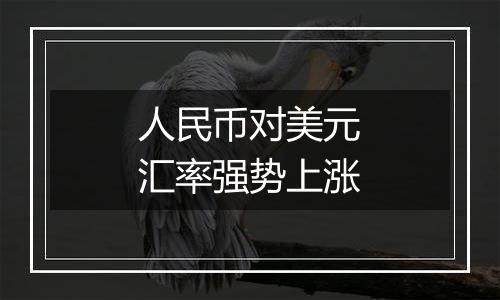 人民币对美元汇率强势上涨