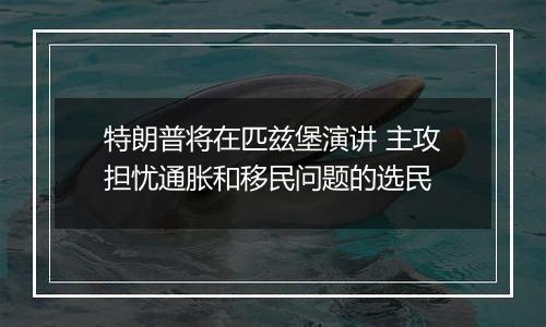 特朗普将在匹兹堡演讲 主攻担忧通胀和移民问题的选民