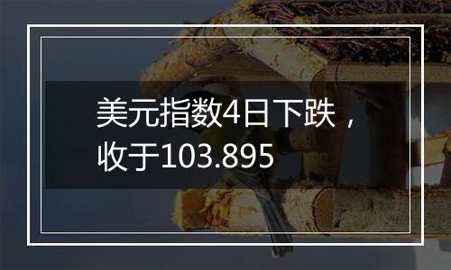 美元指数4日下跌，收于103.895