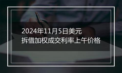 2024年11月5日美元拆借加权成交利率上午价格