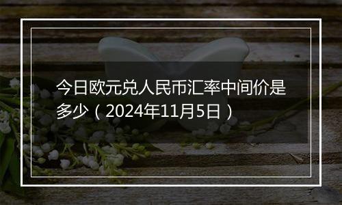 今日欧元兑人民币汇率中间价是多少（2024年11月5日）