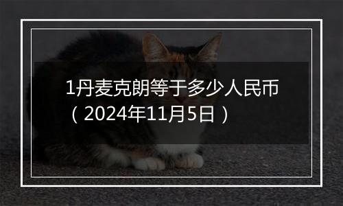 1丹麦克朗等于多少人民币（2024年11月5日）