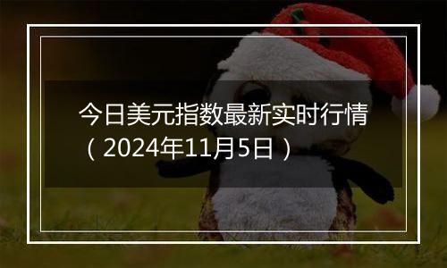 今日美元指数最新实时行情（2024年11月5日）