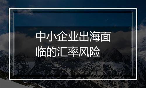 中小企业出海面临的汇率风险