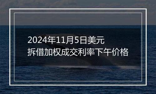 2024年11月5日美元拆借加权成交利率下午价格