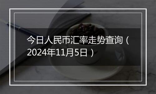 今日人民币汇率走势查询（2024年11月5日）