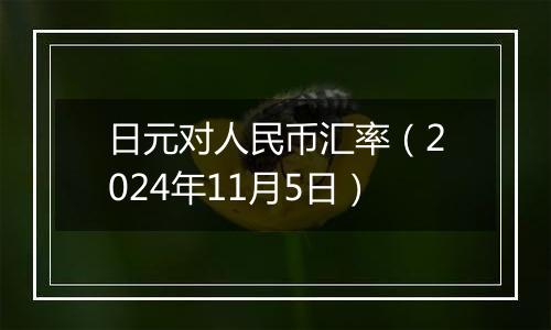 日元对人民币汇率（2024年11月5日）