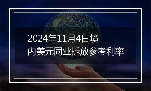 2024年11月4日境内美元同业拆放参考利率