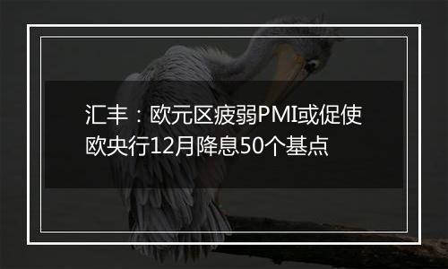 汇丰：欧元区疲弱PMI或促使欧央行12月降息50个基点