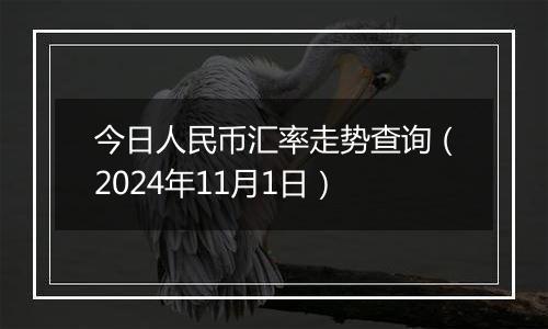 今日人民币汇率走势查询（2024年11月1日）