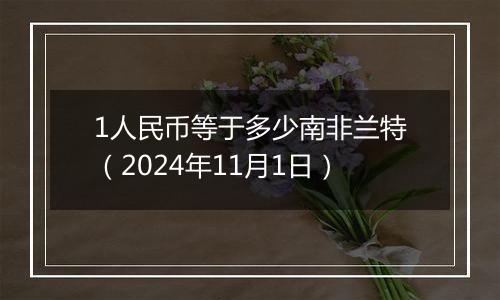 1人民币等于多少南非兰特（2024年11月1日）