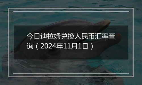 今日迪拉姆兑换人民币汇率查询（2024年11月1日）