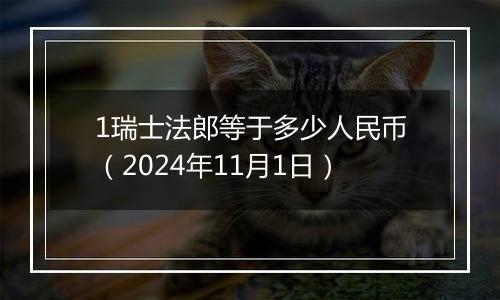 1瑞士法郎等于多少人民币（2024年11月1日）