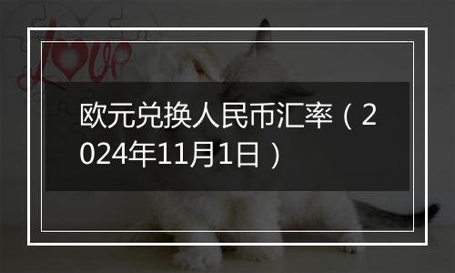 欧元兑换人民币汇率（2024年11月1日）