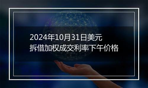 2024年10月31日美元拆借加权成交利率下午价格