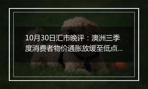 10月30日汇市晚评：澳洲三季度消费者物价通胀放缓至低点 澳元承受额外下行压力