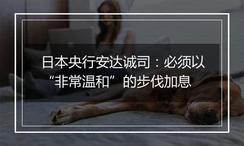 日本央行安达诚司：必须以“非常温和”的步伐加息