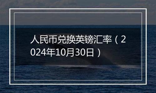 人民币兑换英镑汇率（2024年10月30日）