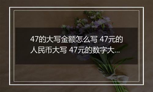 47的大写金额怎么写 47元的人民币大写 47元的数字大写