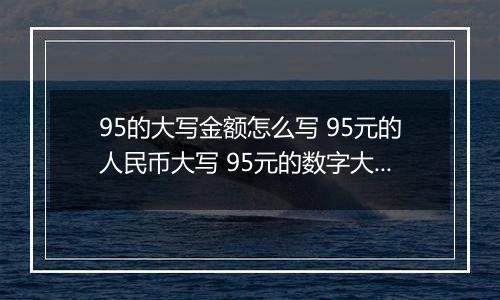 95的大写金额怎么写 95元的人民币大写 95元的数字大写