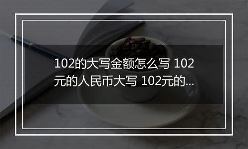 102的大写金额怎么写 102元的人民币大写 102元的数字大写