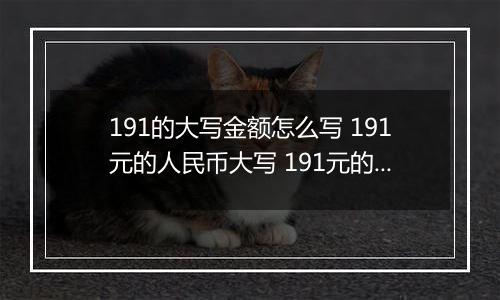 191的大写金额怎么写 191元的人民币大写 191元的数字大写