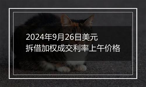 2024年9月26日美元拆借加权成交利率上午价格