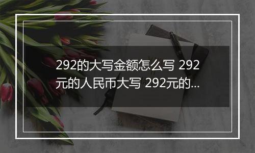 292的大写金额怎么写 292元的人民币大写 292元的数字大写