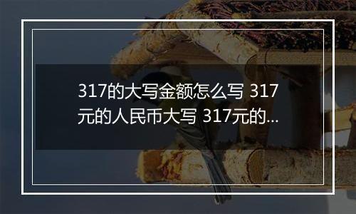 317的大写金额怎么写 317元的人民币大写 317元的数字大写