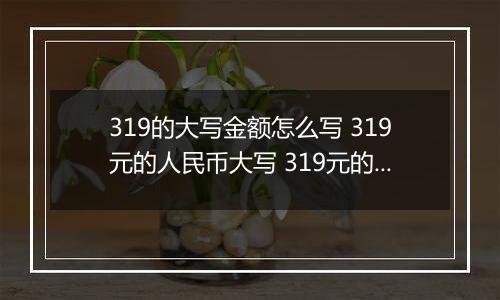 319的大写金额怎么写 319元的人民币大写 319元的数字大写