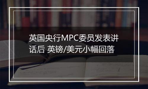 英国央行MPC委员发表讲话后 英镑/美元小幅回落