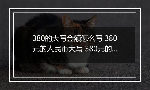 380的大写金额怎么写 380元的人民币大写 380元的数字大写