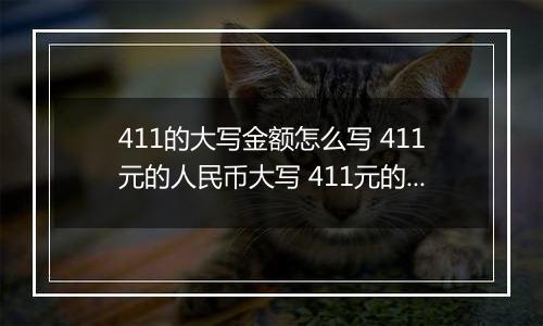 411的大写金额怎么写 411元的人民币大写 411元的数字大写