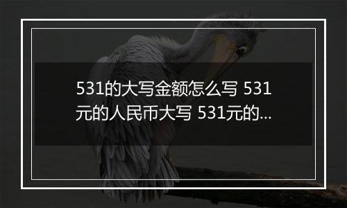 531的大写金额怎么写 531元的人民币大写 531元的数字大写