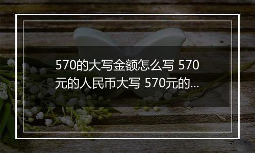 570的大写金额怎么写 570元的人民币大写 570元的数字大写