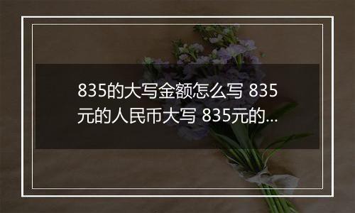 835的大写金额怎么写 835元的人民币大写 835元的数字大写