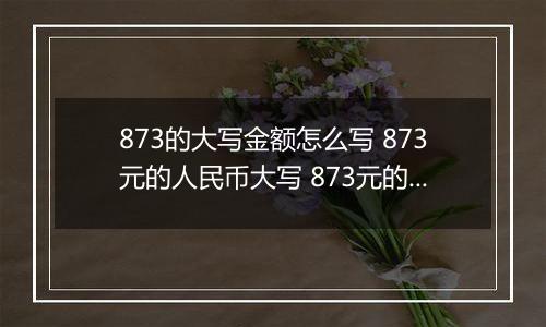 873的大写金额怎么写 873元的人民币大写 873元的数字大写