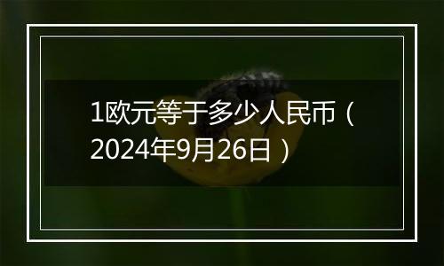 1欧元等于多少人民币（2024年9月26日）