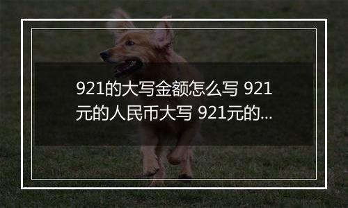 921的大写金额怎么写 921元的人民币大写 921元的数字大写