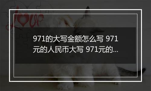 971的大写金额怎么写 971元的人民币大写 971元的数字大写