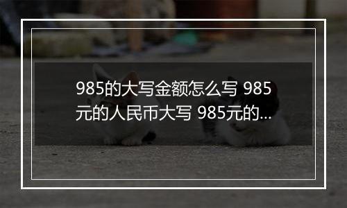 985的大写金额怎么写 985元的人民币大写 985元的数字大写