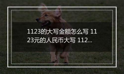 1123的大写金额怎么写 1123元的人民币大写 1123元的数字大写