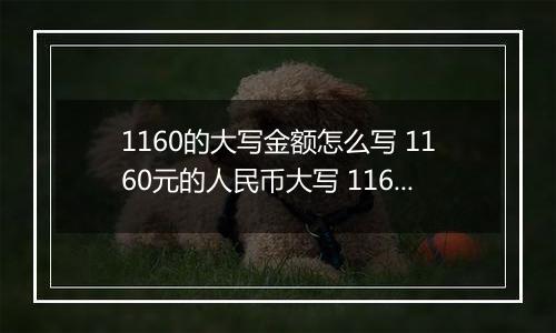 1160的大写金额怎么写 1160元的人民币大写 1160元的数字大写